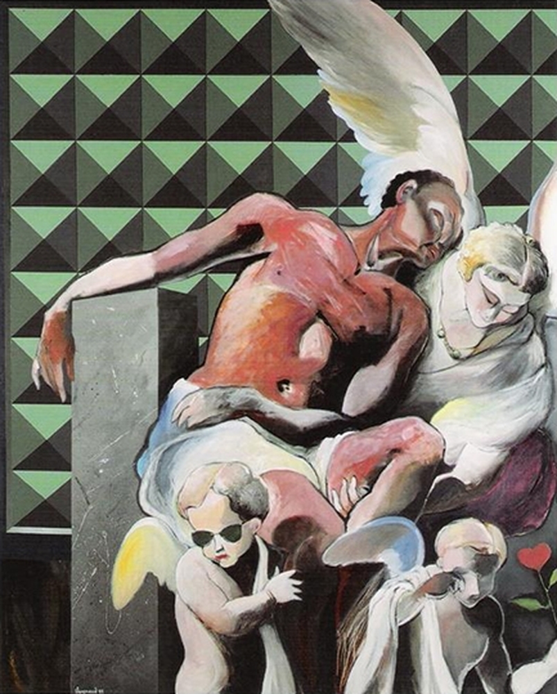 L'ANGE NOIR - Huile sur toile - 1993<br>